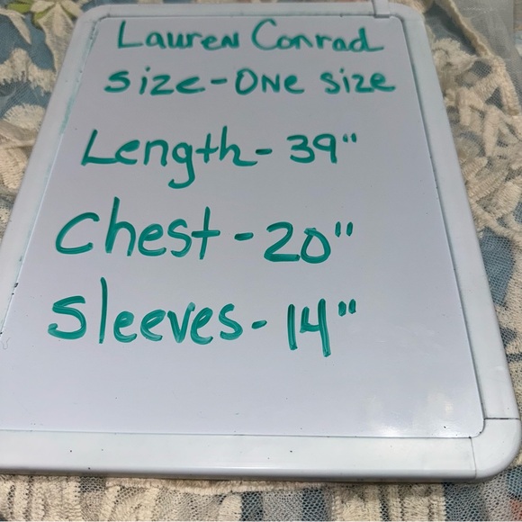 Lauren Conrad Embroidered Sheer Kimono Duster One Size Ivory Boho Chic - Picture 6 of 6